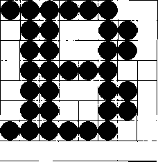 Описание символа с помощью прямоугольной сетки положений пикселей