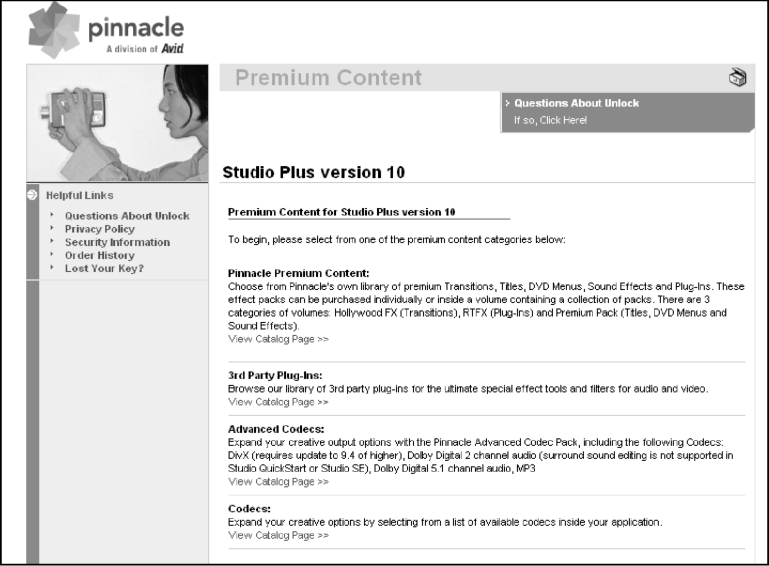 Сайт для скачивания Pinnacle Premium Content