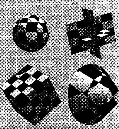 Трассировка лучей для некоторых объектов со сплошной шахматной текстурой