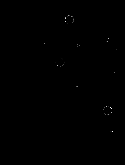 Электрическая схема, составленная из прямолинейных отрезков, окружностей, закрашенных прямоугольников и текста (перепечатано с разрешения Wolfram Research, Inc., создателя программы Malhematica)