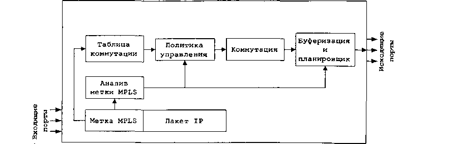 Упрощенная структура внутреннего маршрутизатора LSR